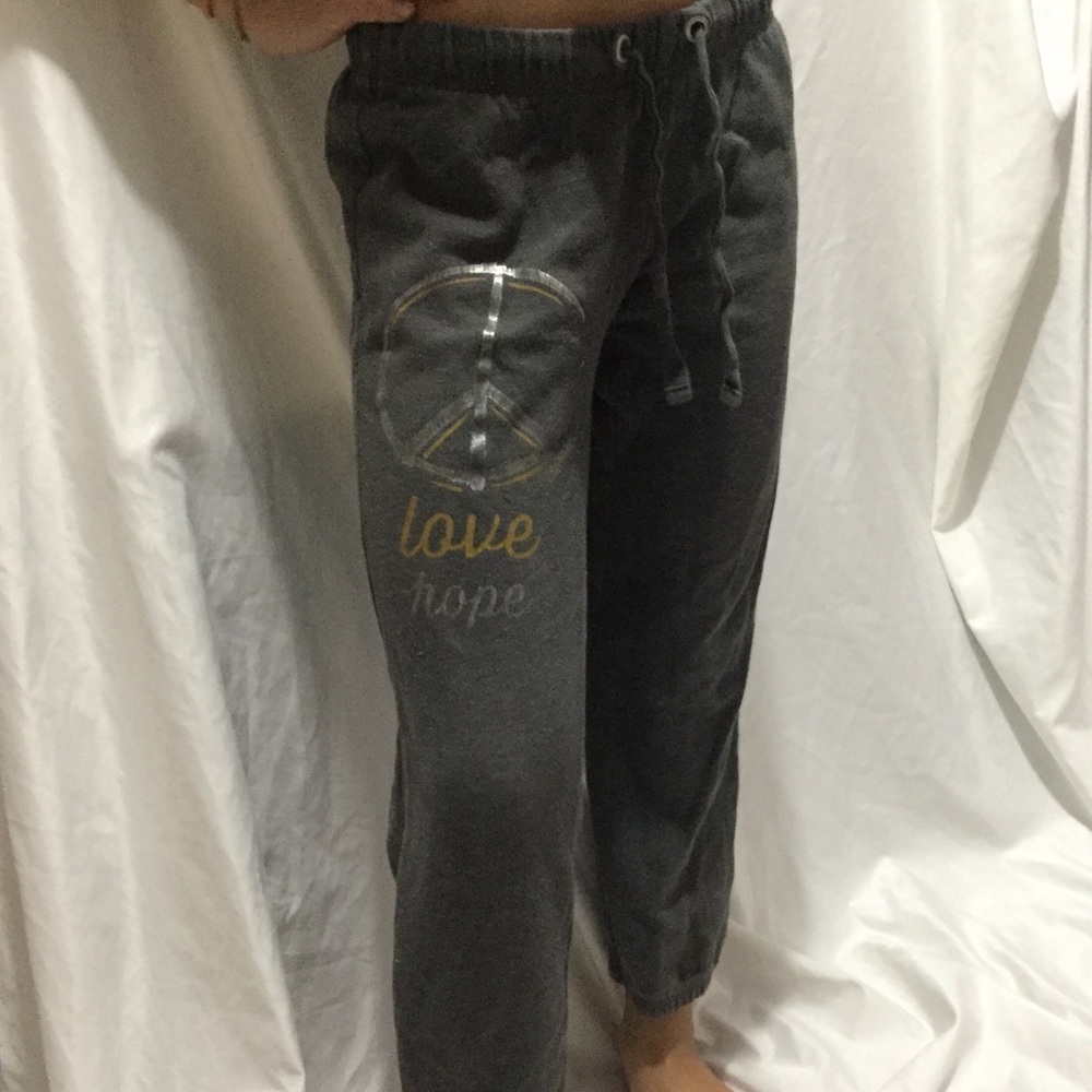 Dark gray peace sign sweatpants